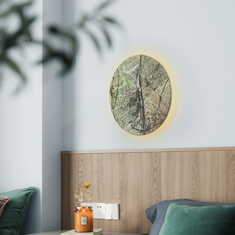 مصباح حائط LED دائري من الرخام بتصميم شابي شيك عصري لغرفة المعيشة