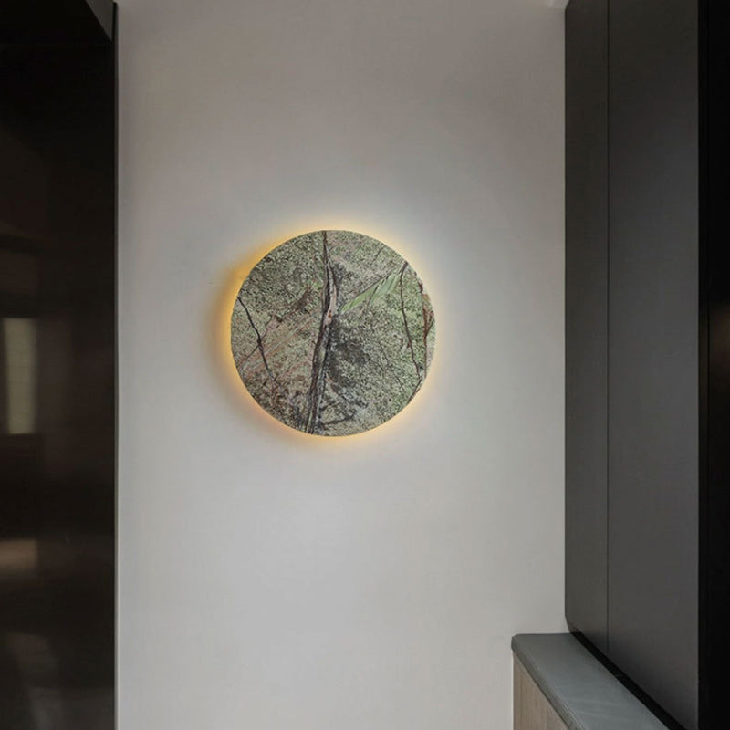 مصباح حائط LED دائري من الرخام بتصميم شابي شيك عصري لغرفة المعيشة