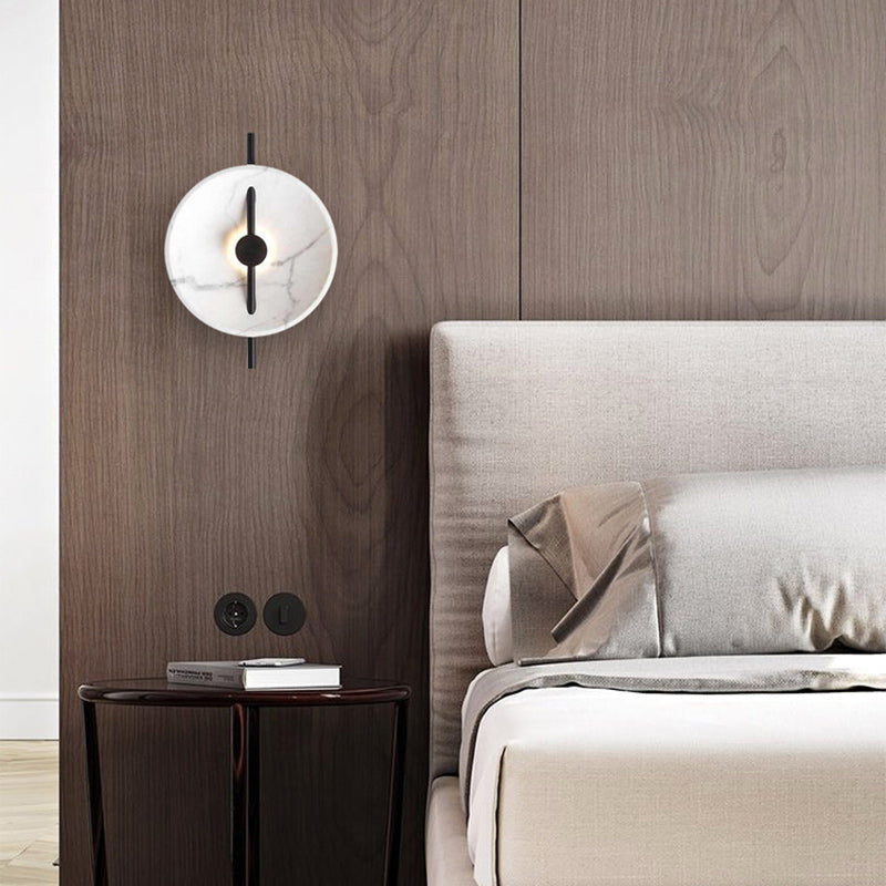 Contemporary Nordic Abstract Design Round Resin Metal LED Wall Sconce Lamp For Living Room