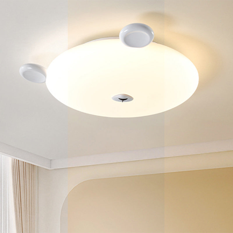 Modern Minimalist Cute Bear Iron Resin PE LED Flush Mount Ceiling Light For Bedroom Or Kids Room