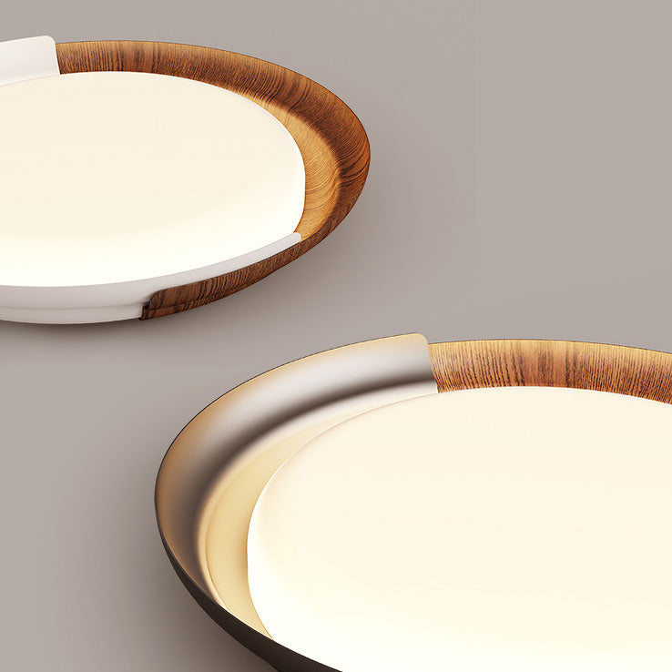 Modern Mid-Century Wabi-Sabi Round Iron Acrylic LED Flush Mount Ceiling Light For Bedroom