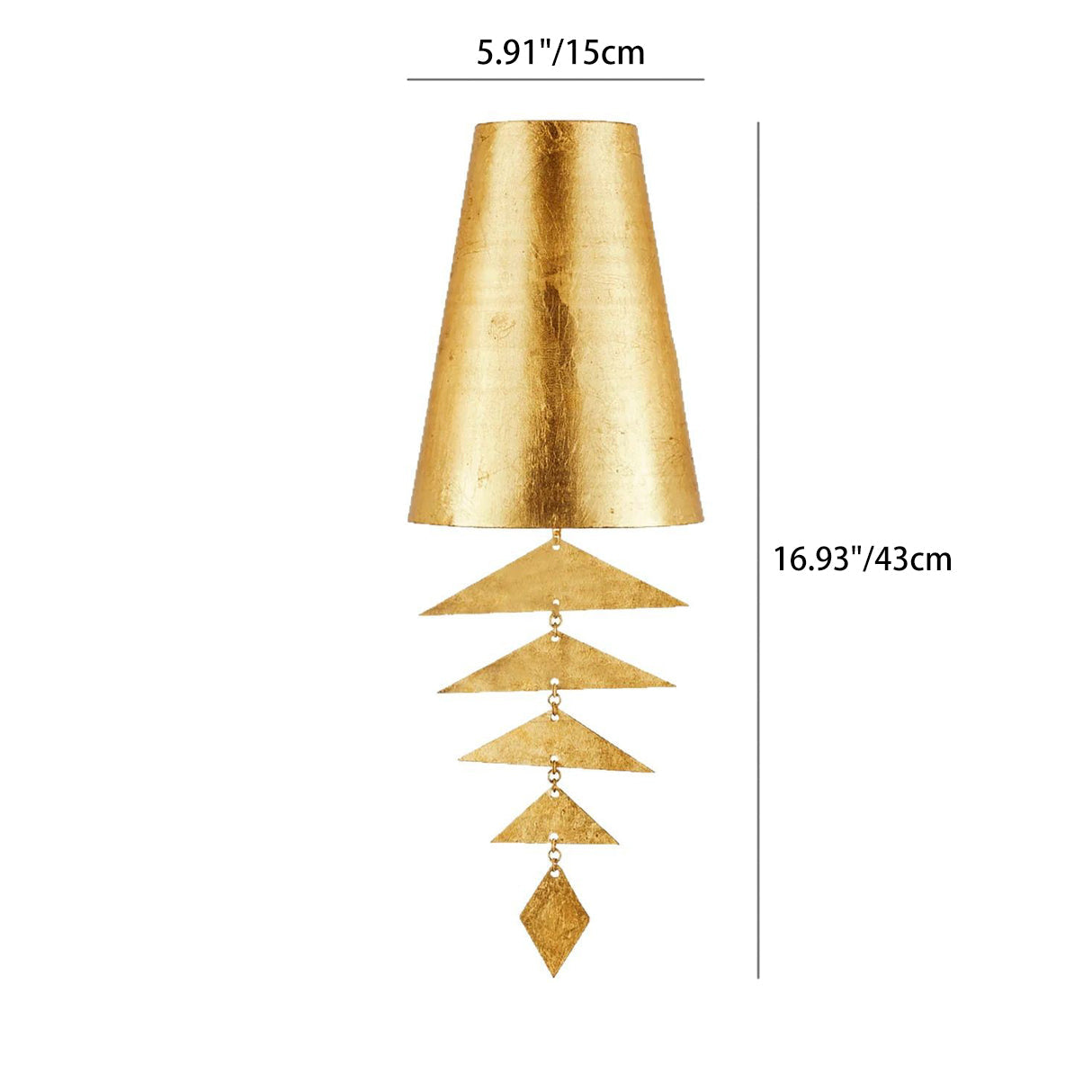 Modern Art Deco Wind Chime-Shaped Iron 1-Light Wall Sconce Lamp For Living Room
