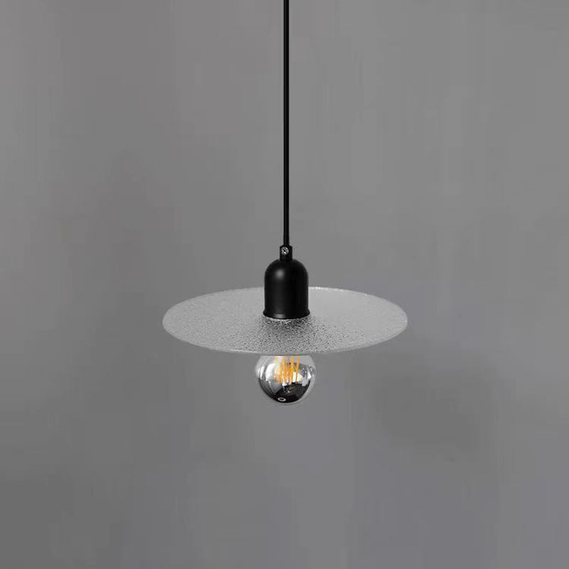 Modern Minimalist Flying Saucer Iron Frosted Glass 1-Light Pendant Light For Bedroom