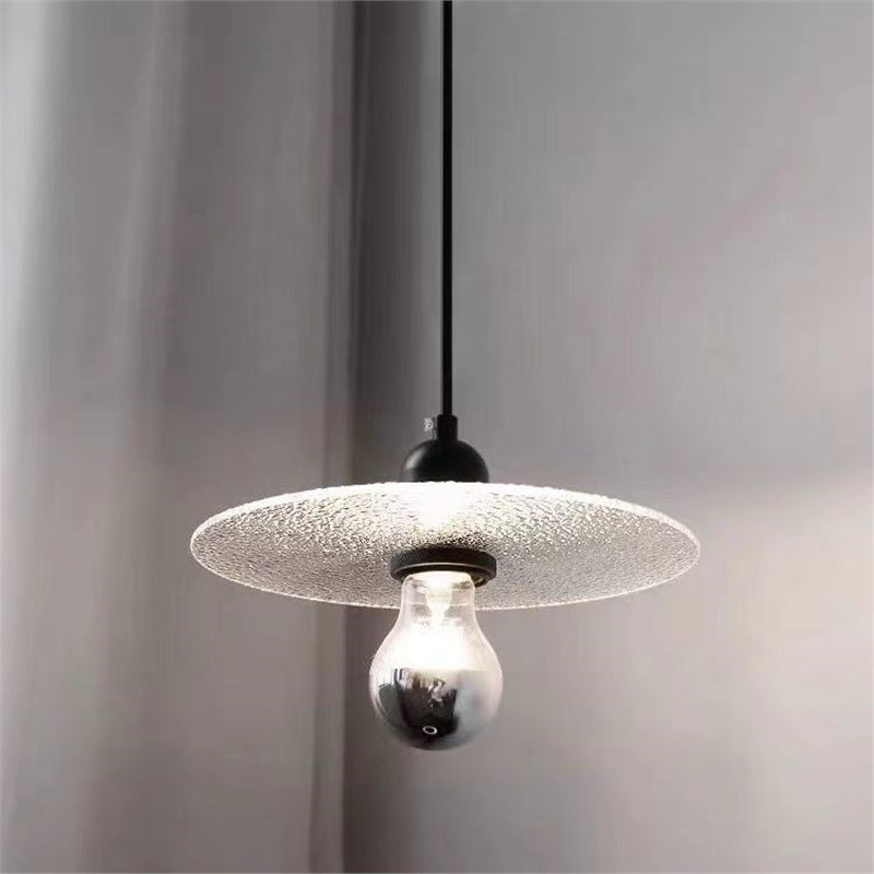 Modern Minimalist Flying Saucer Iron Frosted Glass 1-Light Pendant Light For Bedroom