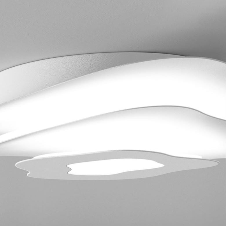 Contemporary Creative Annual Ring Design Iron LED Flush Mount Ceiling Light For Bedroom