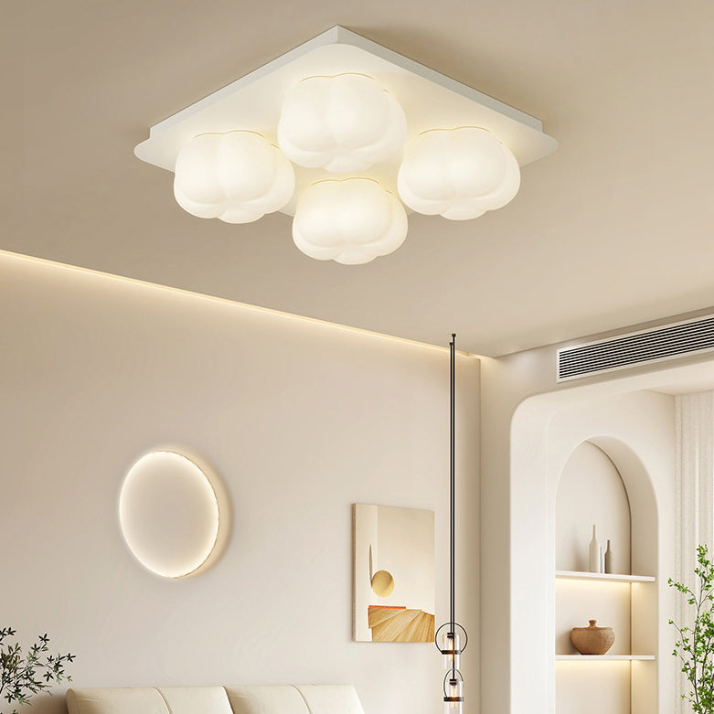 Modern Minimalist Flower Bud Design Iron PE LED Flush Mount Ceiling Light For Bedroom