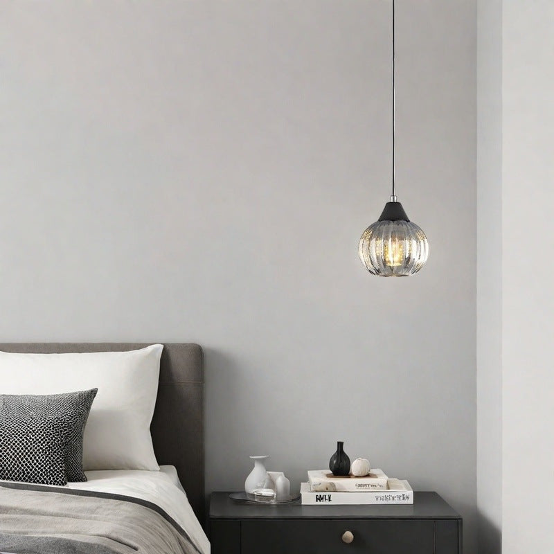 Modern Minimalist Pumpkin Iron Glass 1-Light Pendant Light For Living Room