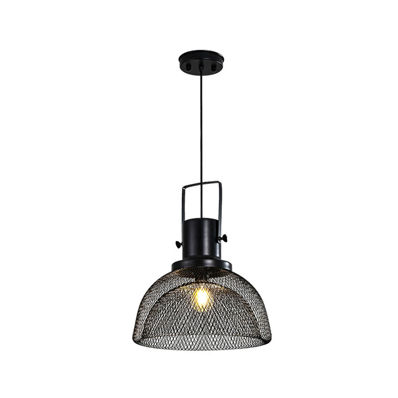 Contemporary Industrial Grid Birdcage Iron 1-Light Pendant Light For Dining Room