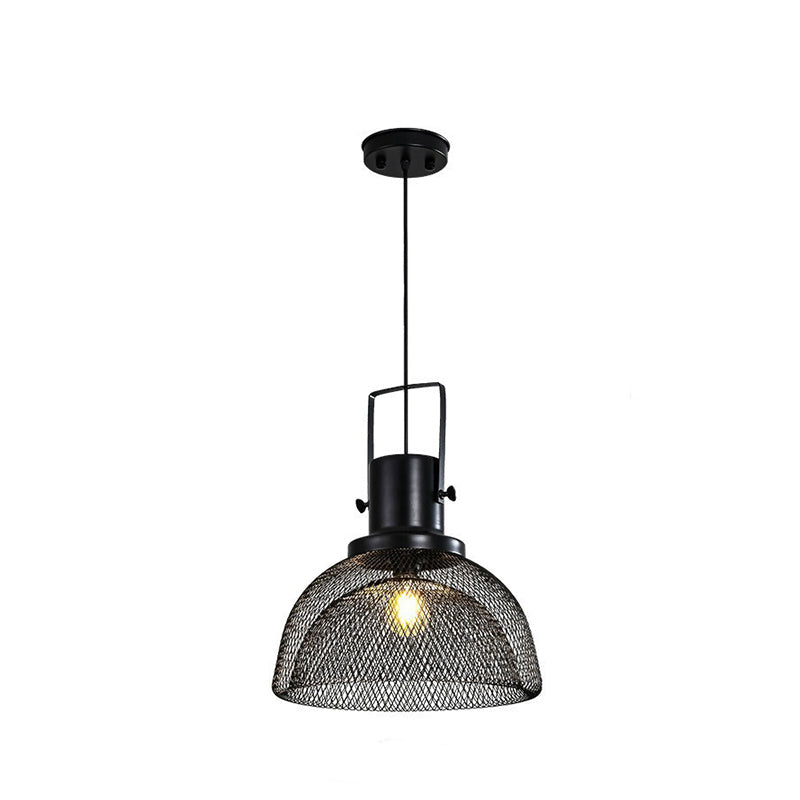 Contemporary Industrial Grid Birdcage Iron 1-Light Pendant Light For Dining Room