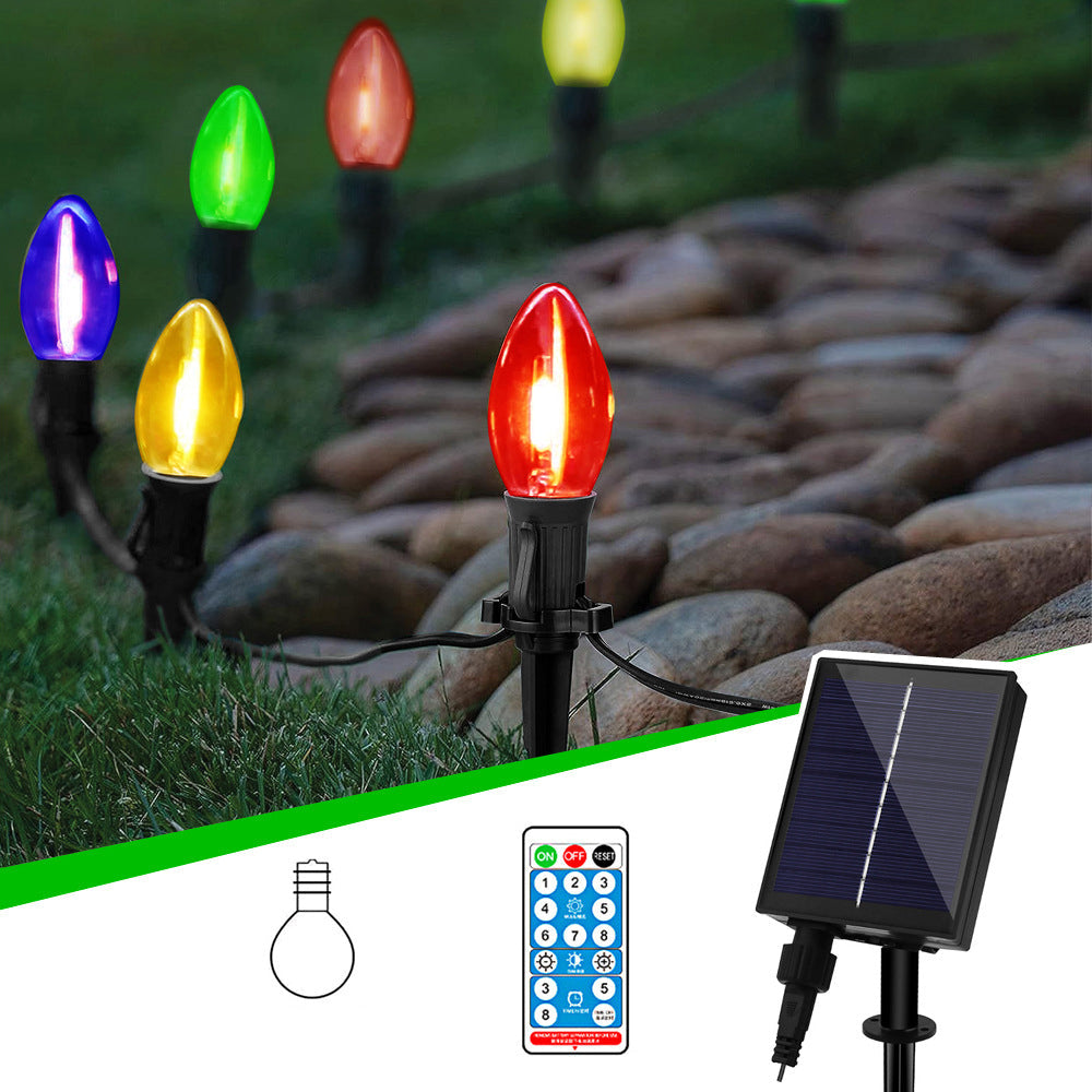 Modern Minimalist Waterproof Solar Christmas Waterdrop Plastic 12/25-Light Landscape Lighting Outdoor String Light For Garden