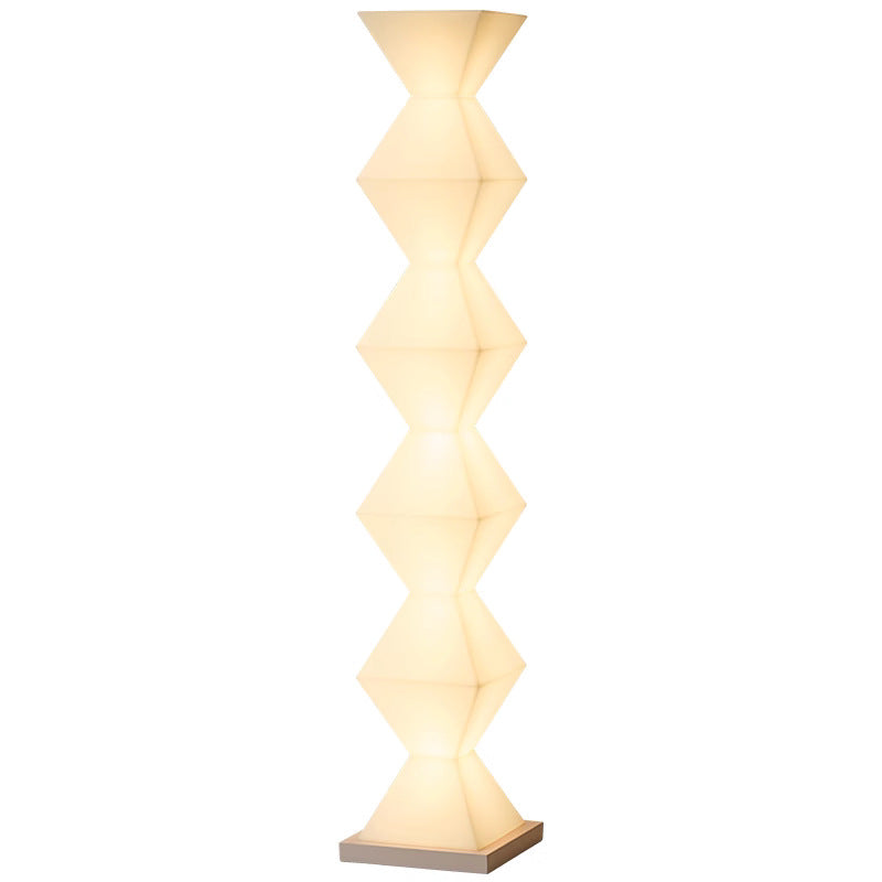 Contemporary Creative Geometry Iron Stainless Steel Plastic Glass LED Standing Floor Lamp For Living Room