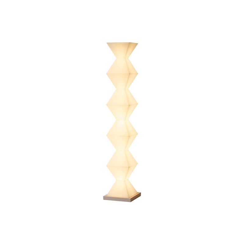 Contemporary Creative Geometry Iron Stainless Steel Plastic Glass LED Standing Floor Lamp For Living Room