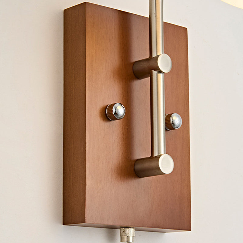 Traditional Vintage Pumpkin & Oval Solid Wood Iron Resin Zipper 1-Light Wall Sconce Lamp For Bedroom