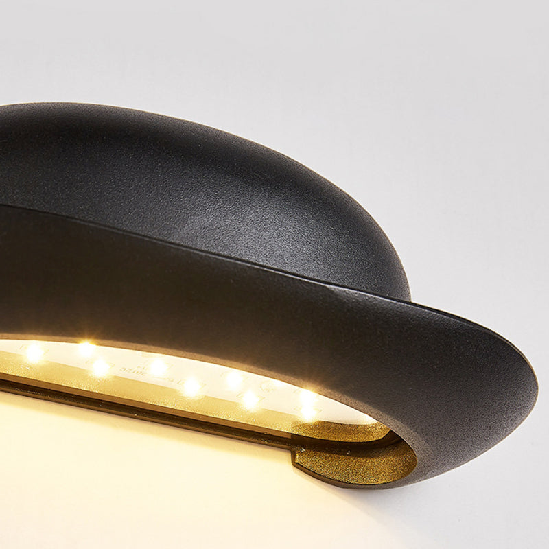 Contemporary Creative Hat Waterproof Aluminum PC Outdoor LED Wall Sconce Lamp For Outdoor Patio