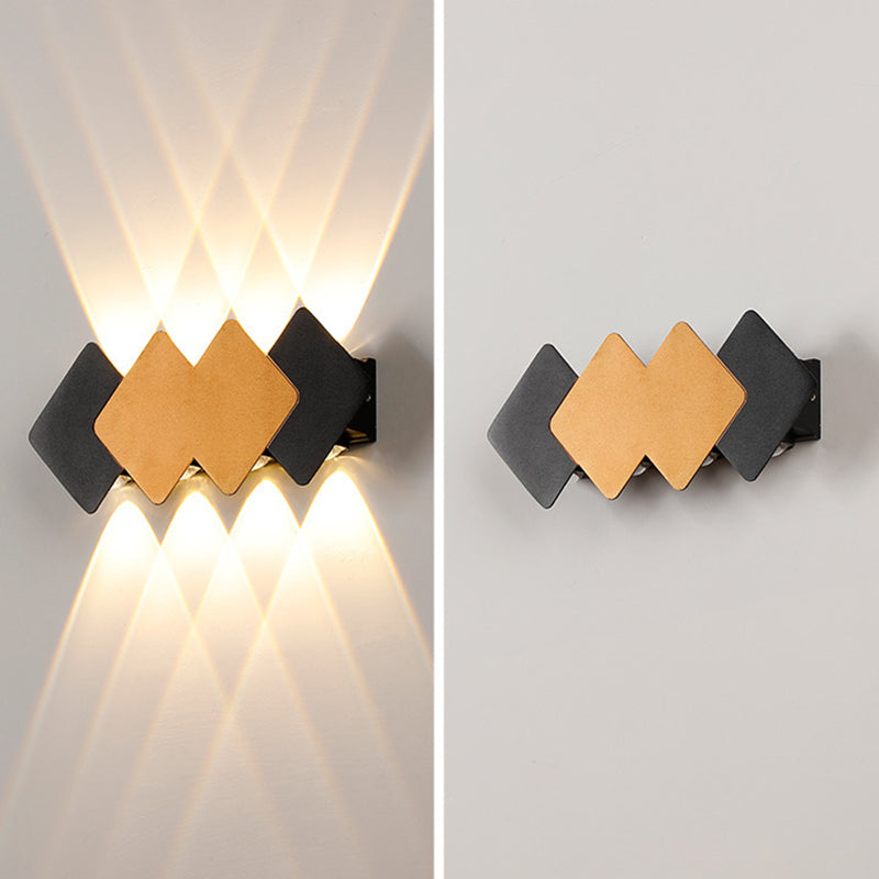 Contemporary Creative Waterproof Rhombus Aluminum Outdoor LED Wall Sconce Lamp For Garden