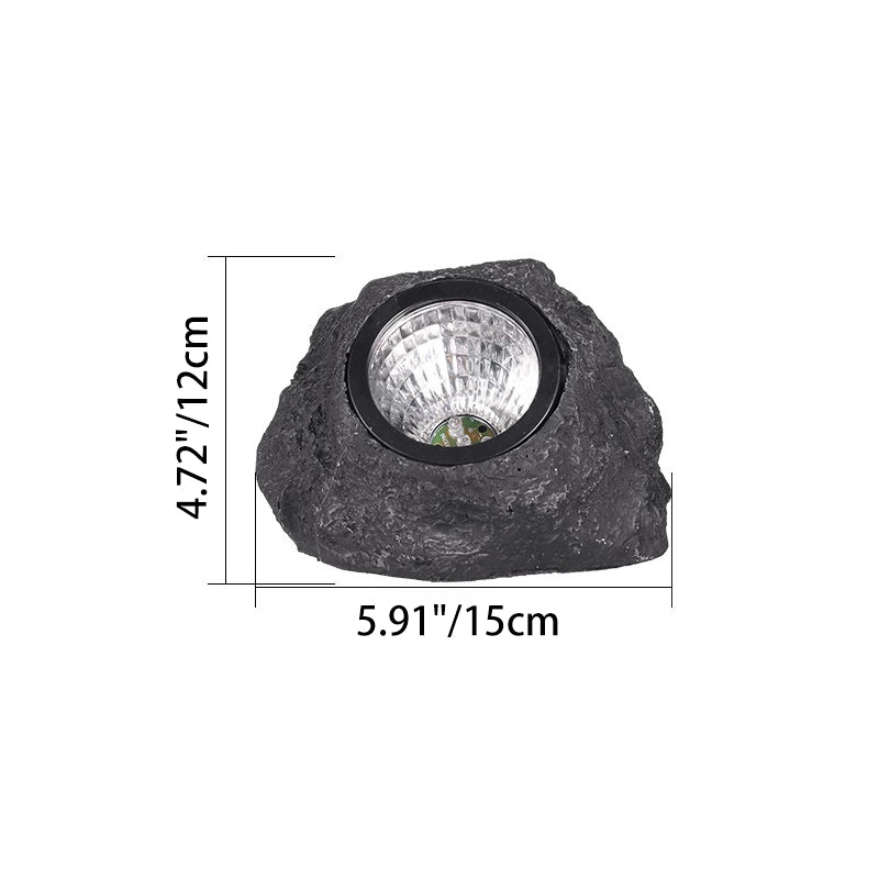 Modern Minimalist Waterproof Stone Plastic Resin Solar LED Outdoor Light For Garden