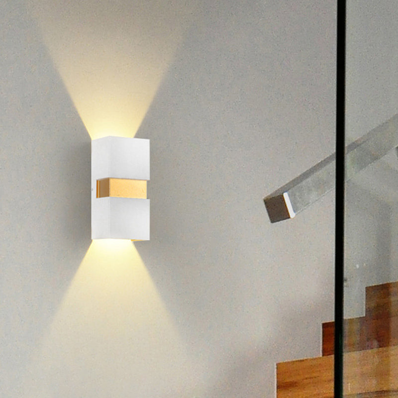 Modern Minimalist Waterproof Cuboid Aluminum Outdoor LED Wall Sconce Lamp For Outdoor Patio