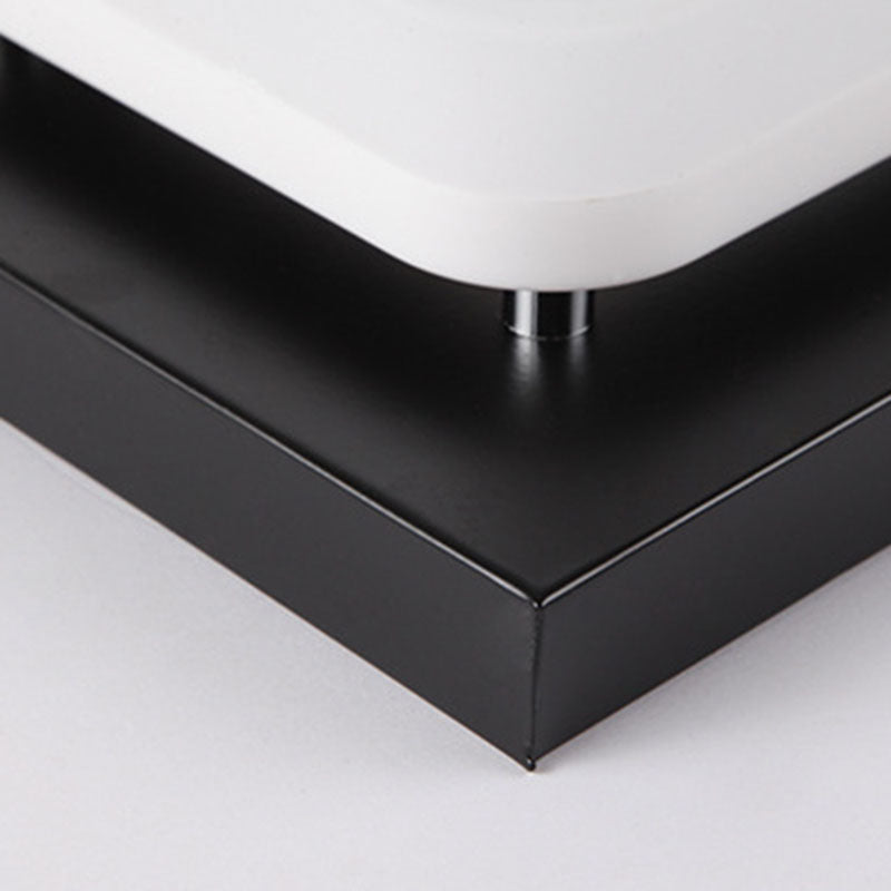 Traditional Chinese Square Iron Acrylic LED Semi-Flush Mount Ceiling Light For Entryway