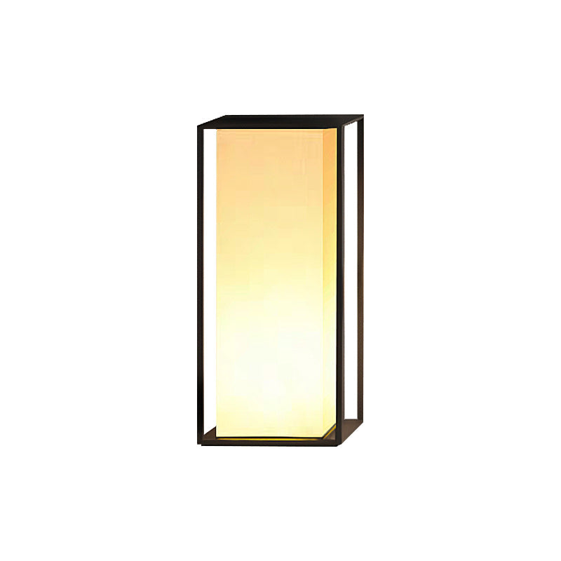 Modern Minimalist Waterproof Solar Rectangular Stainless Steel Acrylic LED Outdoor Light Landscape Lighting For Garden