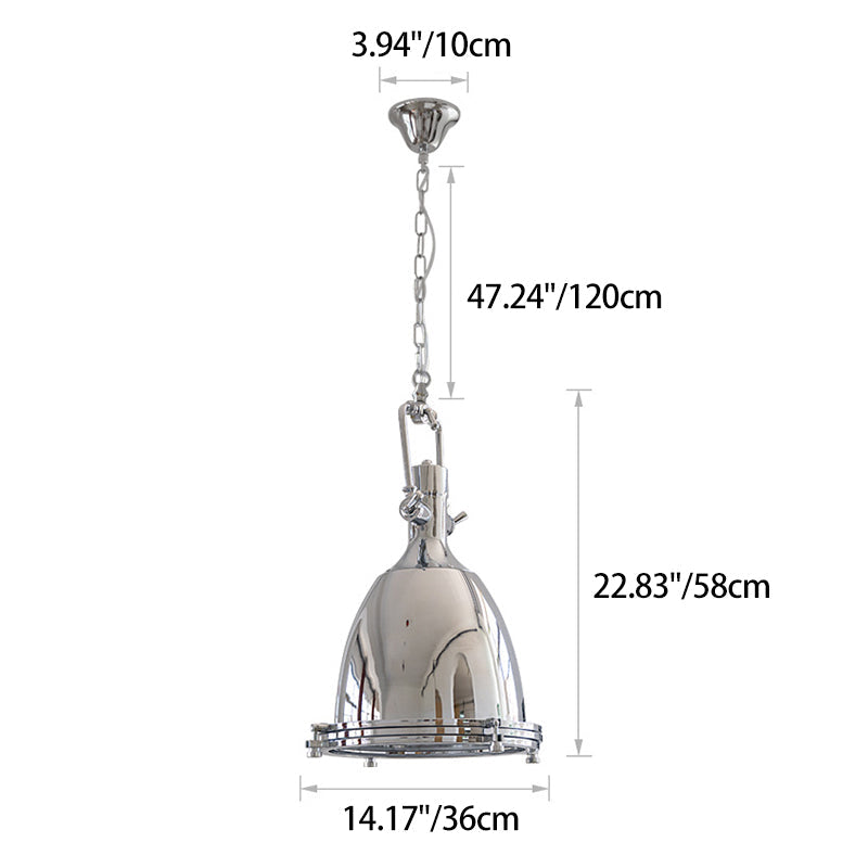 Contemporary Industrial Iron Glass Bowl 1-Light Pendant Light For Dining Room