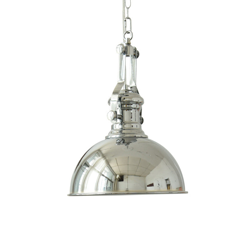 Contemporary Industrial Iron Glass Bowl 1-Light Pendant Light For Dining Room