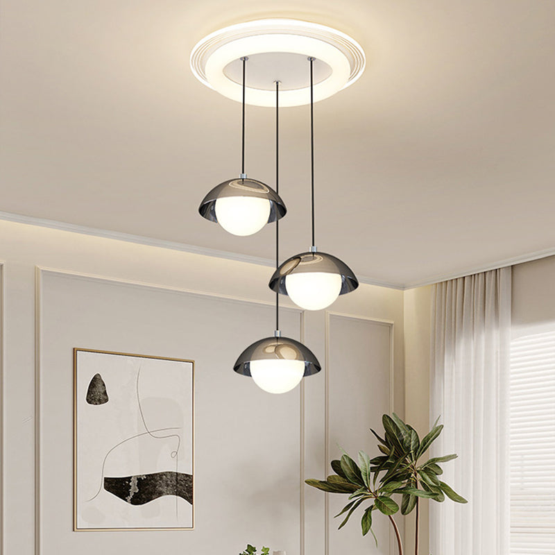 ثريا LED دائرية خطية من الأكريليك بتصميم عصري بسيط لغرفة الطعام