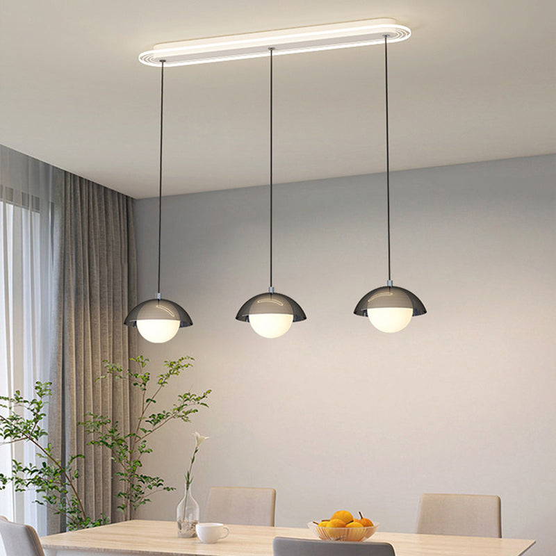 ثريا LED دائرية خطية من الأكريليك بتصميم عصري بسيط لغرفة الطعام