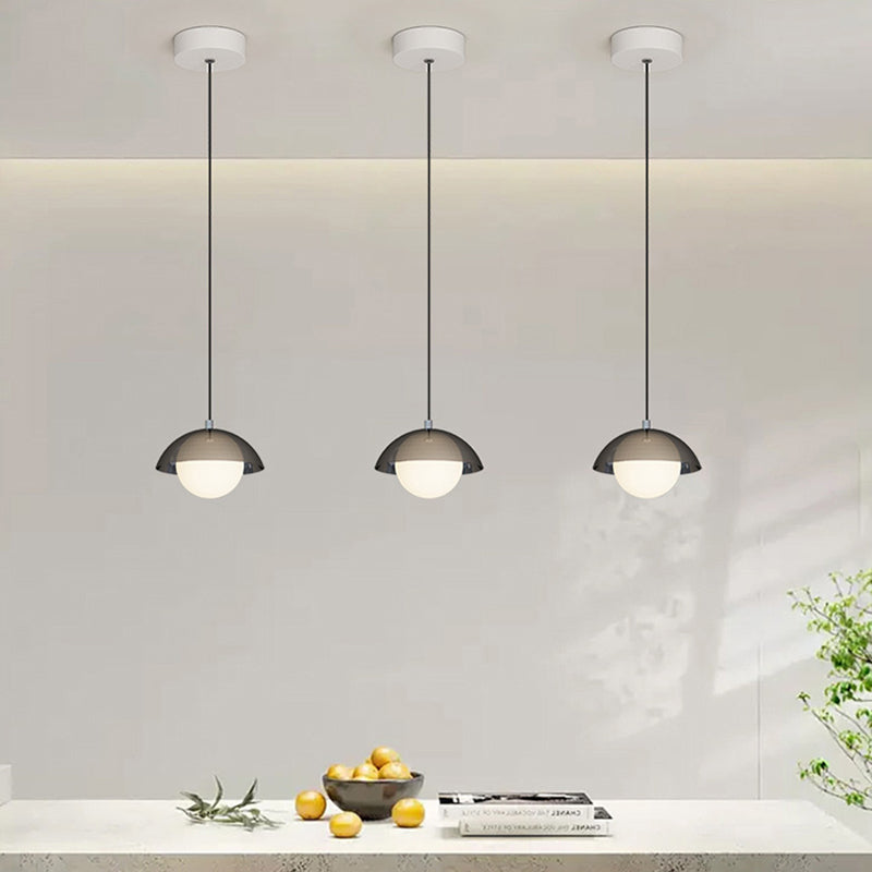 ثريا LED دائرية خطية من الأكريليك بتصميم عصري بسيط لغرفة الطعام