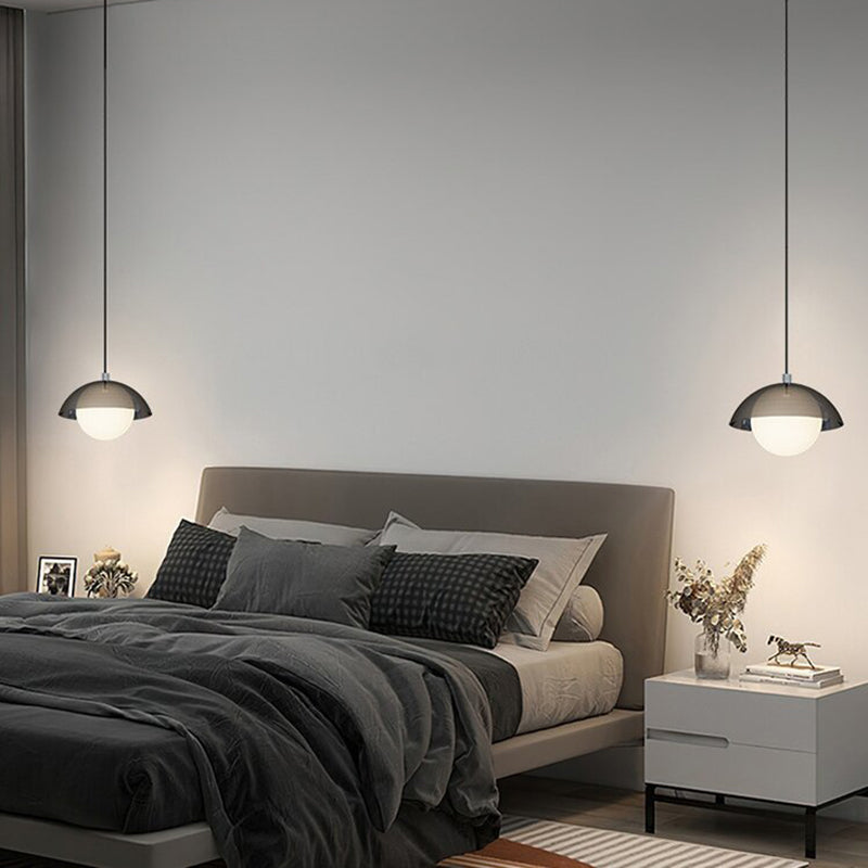 ثريا LED دائرية خطية من الأكريليك بتصميم عصري بسيط لغرفة الطعام