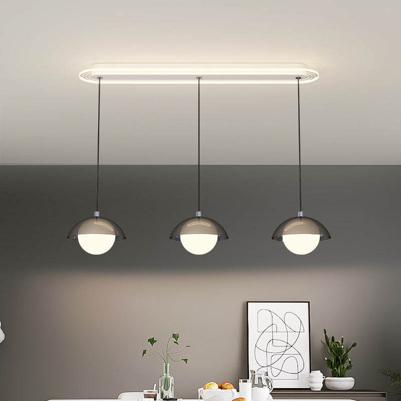 ثريا LED دائرية خطية من الأكريليك بتصميم عصري بسيط لغرفة الطعام