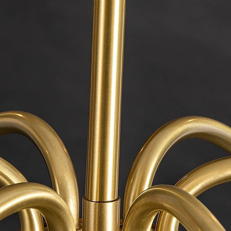 ثريا زجاجية نحاسية معاصرة بتصميم ريترو، 4/6/8 مصابيح لغرفة المعيشة