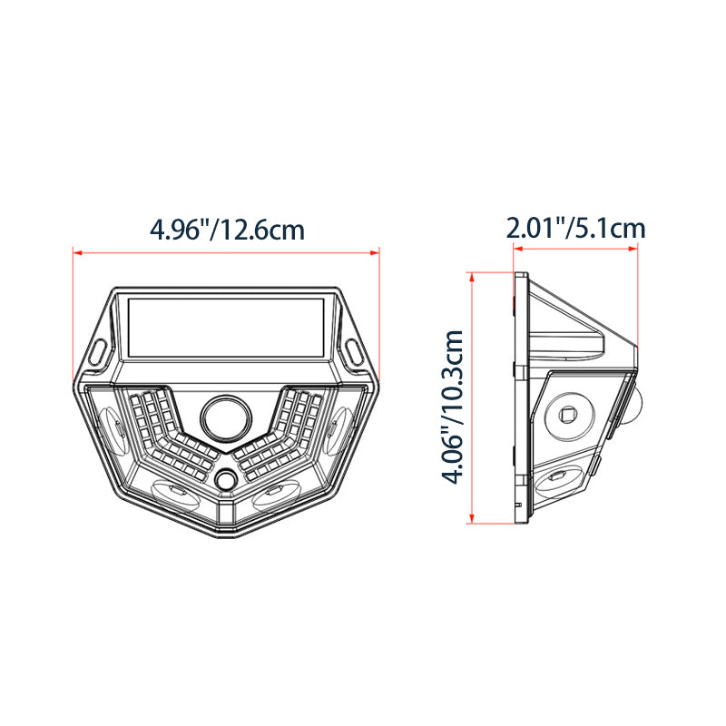 Modern Art Deco Waterproof Solar ABS PC Semicircle LED Wall Sconce Lamp for Outdoor Patio