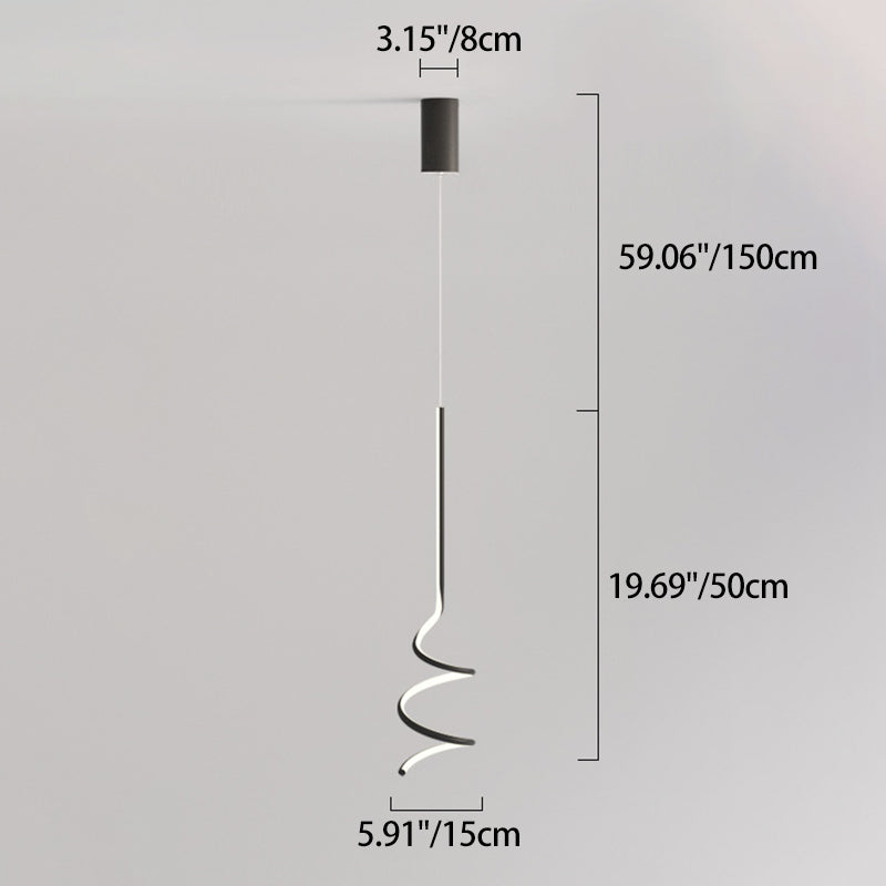 Modern Minimalist Aluminum Iron Square LED Pendant Light For Bedroom