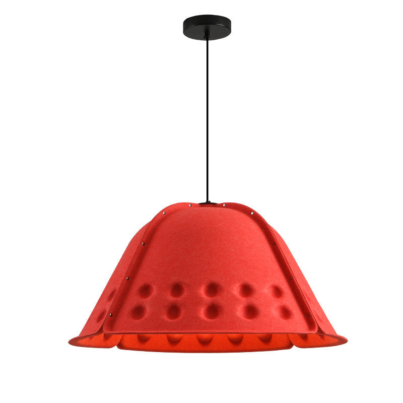 Contemporary Scandinavian Cotton Iron Flower High-Density Sound Absorption And Noise Reduction 1-Light Pendant Light For Dining Room