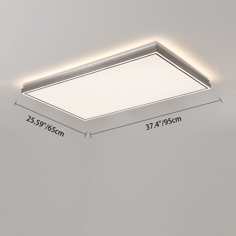 Modern Minimalist Aluminum Iron Acrylic Round Square Rectangle LED Flush Mount Ceiling Light For Living Room