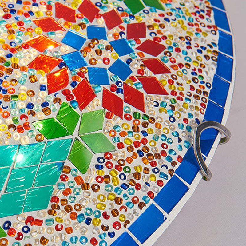 Traditional Tiffany Metal Glass Floral Pattern Round 2/3/4 Light Flush Mount Ceiling Light For Bedroom