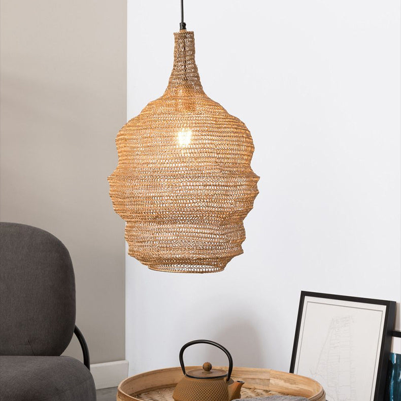 Contemporary Creative Irregular Round Iron 1-Light Pendant Light For Living Room