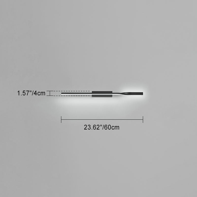 Modern Minimalist One Long Silicone Iron Aluminum LED Wall Sconce Lamp For Living Room