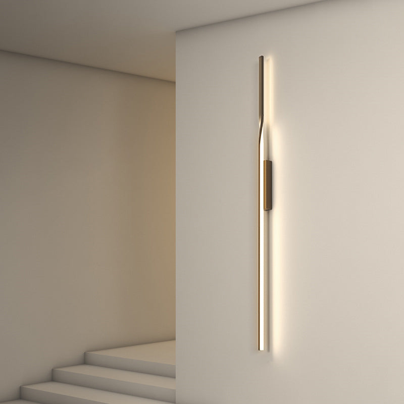 Modern Minimalist One Long Silicone Iron Aluminum LED Wall Sconce Lamp For Living Room