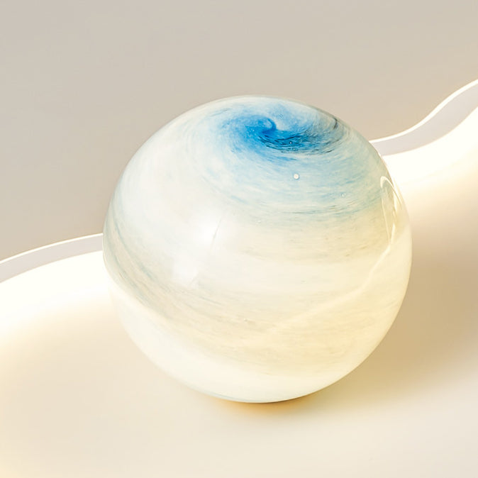 مصباح سقف LED مدمج من الألومنيوم والسيليكون بتصميم رائد فضاء على شكل قمر وسحابة دائرية من الحديد والسيليكون لغرفة النوم