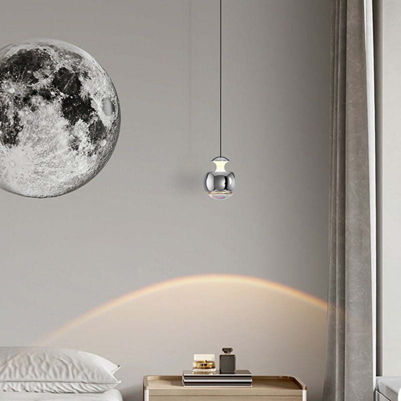 Modern Minimalist Liftable Orb Acrylic Iron LED Pendant Light For Living Room