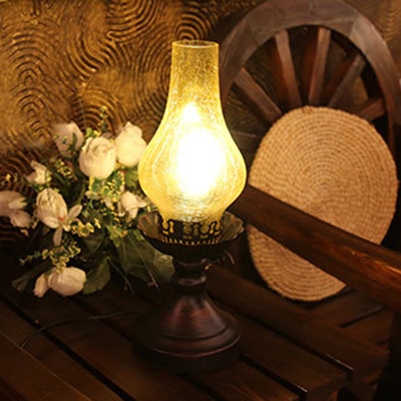 Traditional Vintage Round Ball Cylinder Glass Iron 1-Light Wall Sconce Lamp For Living Room