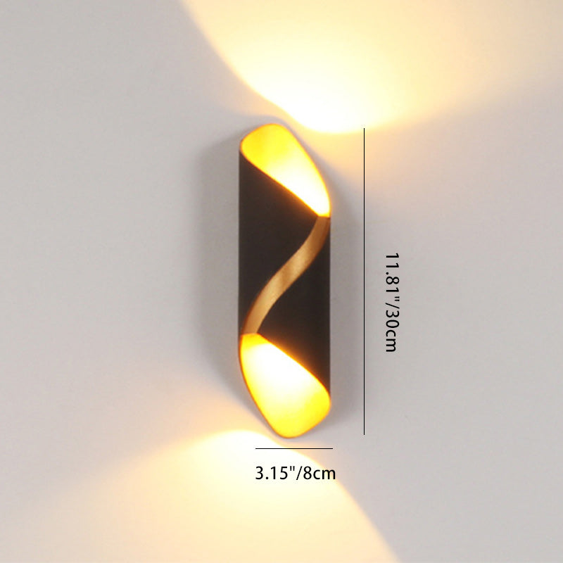 Modern Minimalist Curved PC Aluminum LED Wall Sconce Lamp For Outdoor