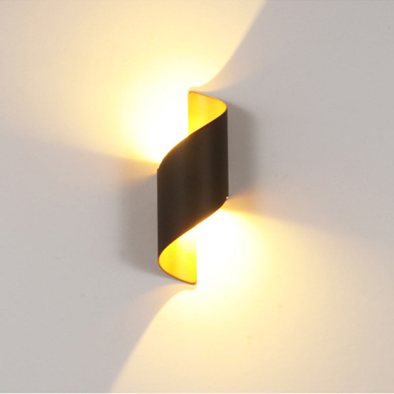 Modern Minimalist Curved PC Aluminum LED Wall Sconce Lamp For Outdoor