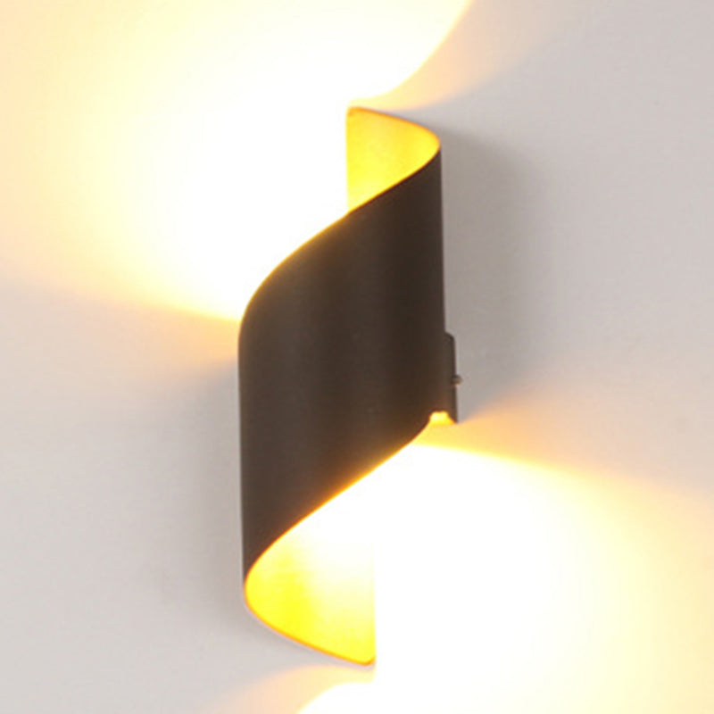 Modern Minimalist Curved PC Aluminum LED Wall Sconce Lamp For Outdoor