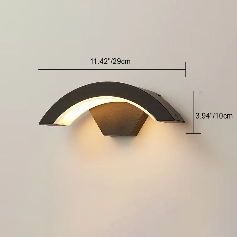Modern Minimalist Curved Bent Aluminum LED Wall Sconce Lamp For Outdoor Patio