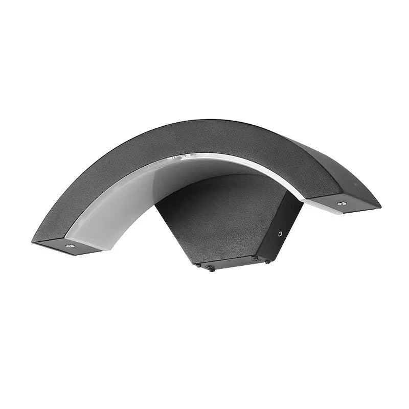 Modern Minimalist Curved Bent Aluminum LED Wall Sconce Lamp For Outdoor Patio