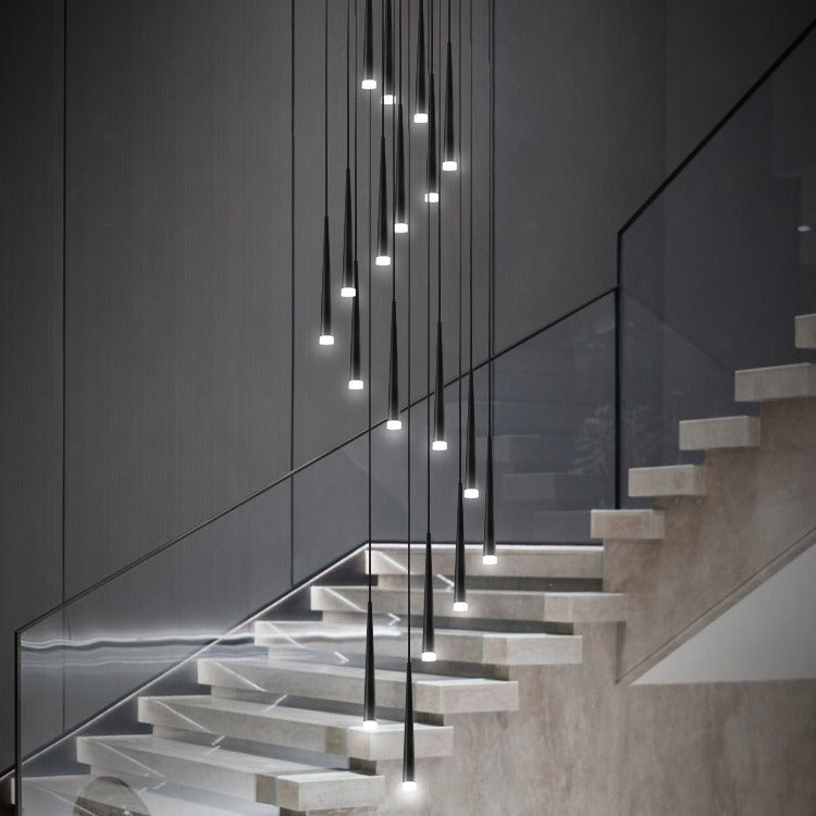Modern Minimalist Round Branch Acrylic Iron LED Chandeliers For Living Room