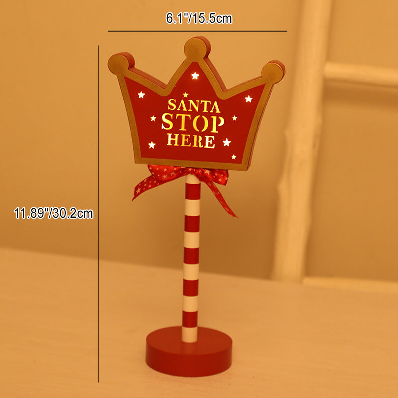 Modern Art Deco Round Octagon Rectangle Crown Christmas Hat House Metal Wood LED Table Lamp For Bedroom
