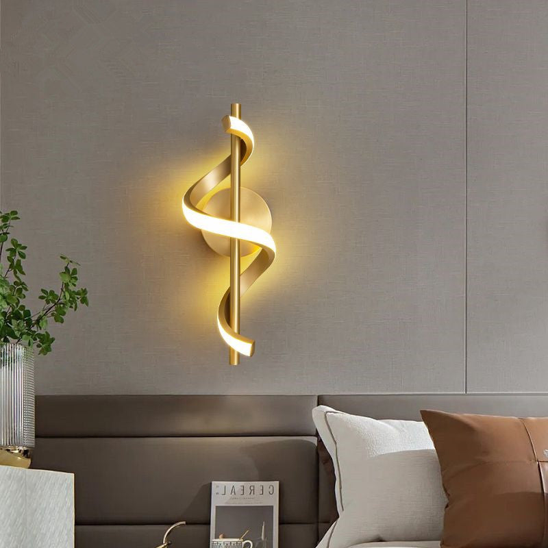 Modern Minimalist Round Line Bend Acrylic Iron LED Wall Sconce Lamp For Bedroom